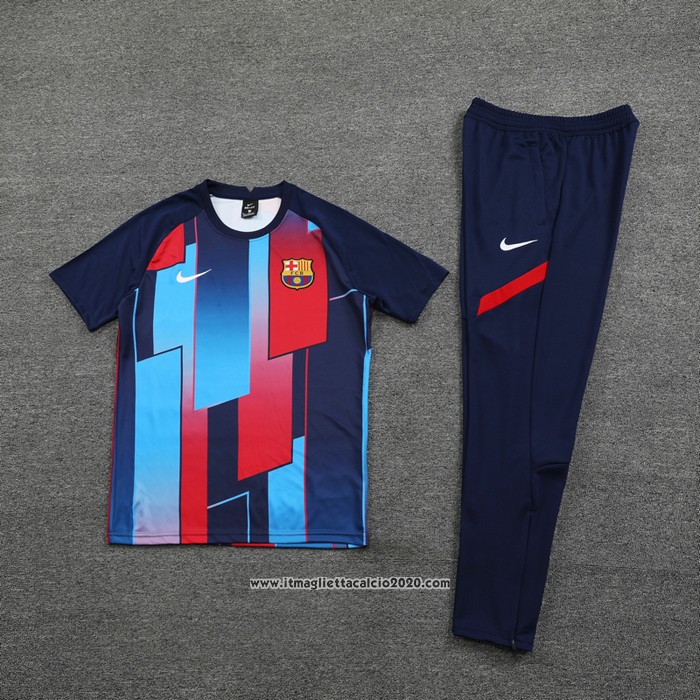 Tuta da Track FC Barcellona Manica Corta 2021 2022 Blu